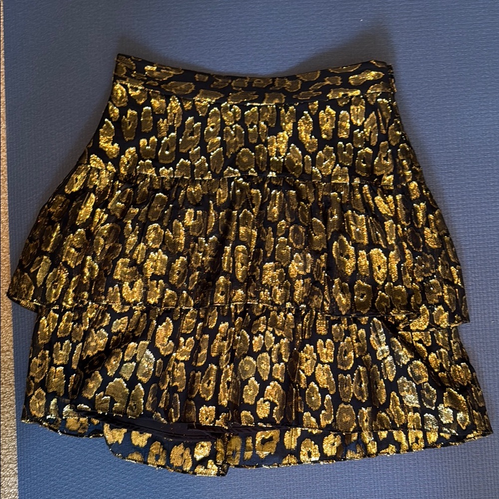 A.L.C. Gold and Black A-Line Skirt
